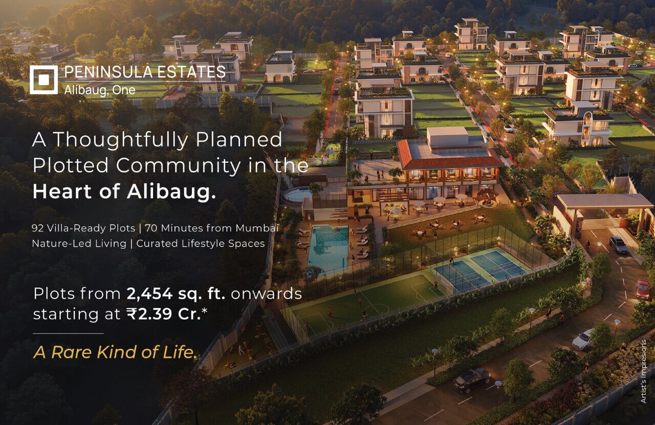 Alibaug One — 92 premium coastal residential plots in an 11-acre gated community near Mandwa Jetty, Alibaug, just 20 minutes from Mumbai
