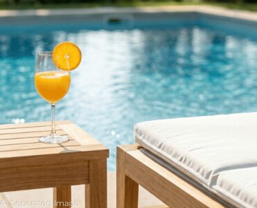 Swimming pool with deck