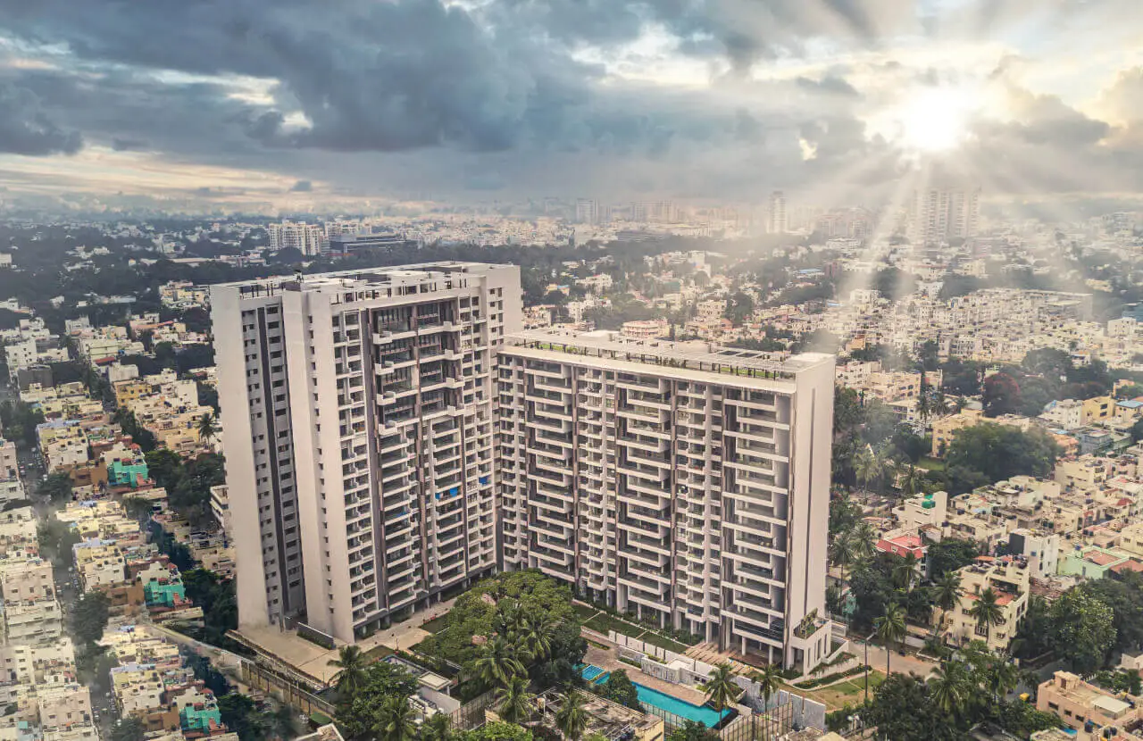 Peninsula Heights JP Nagar Bengaluru — ultra-luxury 3.5 and 5 BHK duplex apartments in twin iconic towers starting at ₹5.5 Cr by Peninsula Land
